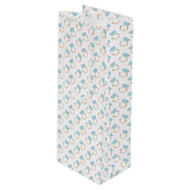 Blauw Diamanten Trouwringen Patroon Wijn Cadeautas