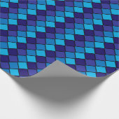 Blauw diamantopslagpapier cadeaupapier (Hoek)