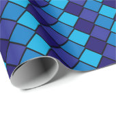 Blauw diamantopslagpapier cadeaupapier (Rol Hoek)