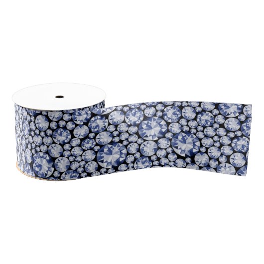 Blauw diamantpatroon grosgrain lint (Spoel)