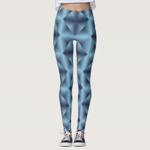 Blauw diamantpatroon op neonnet leggings