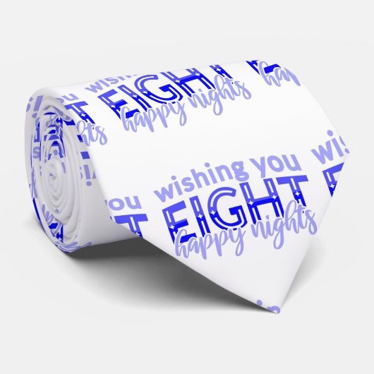 blauw die blij wil zijn met hanukkah stropdas (Opgerold)