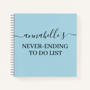 Blauw die nooit eindigt om een lijstnotebook te do notitieboek