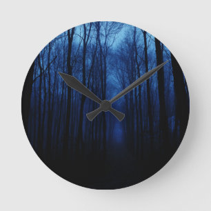 blauw diep bos ronde klok