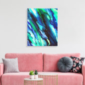 Blauw diep Zee Turbulence Alcohol Ink Painting Canvas Afdruk (Insitu (Woonkamer))