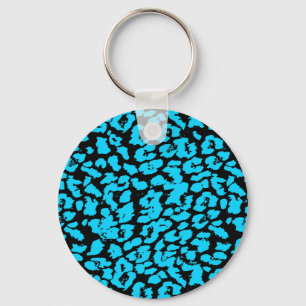 Blauw Dieren Stippen Abstract Sleutelhanger