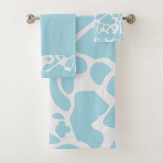 Blauw dierenhuidpatroon bad handdoek
