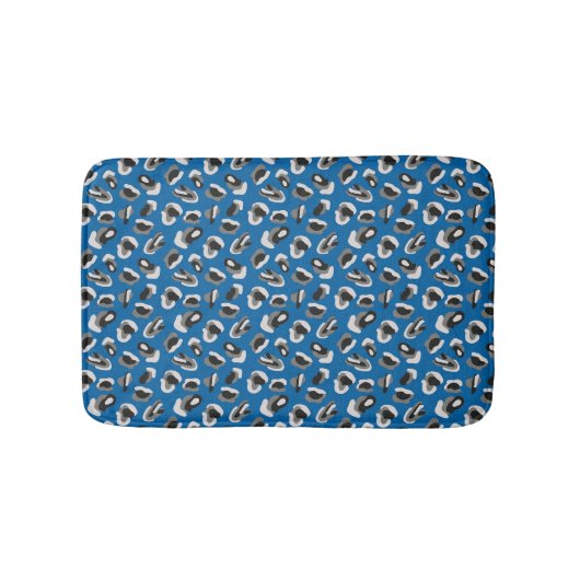 Blauw Dierenluipaardprint Badmat (Voorkant)