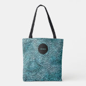 Blauw Dierenprint | Modern Monogram Tote Bag (Achterkant)