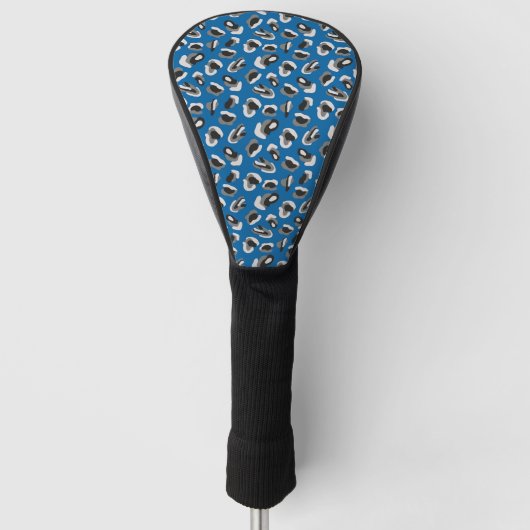 Blauw dierprintpatroon golfheadcover (Voorkant)