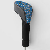 Blauw dierprintpatroon golfheadcover (Schuin)