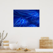 Blauw Digitaal Abstract het Schilderen Poster (Keuken)