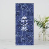 Blauw digitale camouflage BLIJF KALM EN Bewerk tek (Staand voorkant)