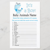 Blauw Dinosaur Baby Dieren Naam Spel (Voorkant)