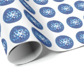 Blauw Disco Ball Patroon Cadeaupapier (Rol Hoek)