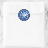 Blauw Disco Ball Patroon Ronde Sticker (Tas)