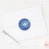 Blauw Disco Ball Patroon Ronde Sticker (Envelop)