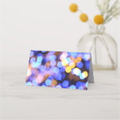 Blauw Disco-herstellende naamplaatskaarten Plaatskaartje (Achterkant)