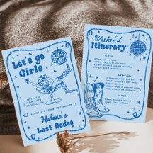 Blauw Disco Rodeo Cowgirl Vrijgezellenweekend