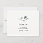 Blauw Distel Bloemkaart met "Dank je wel" - vlak Bedankkaart (Voorkant)