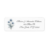 Blauw Distel Schotse Bloem Retouradres Label (Voorkant)