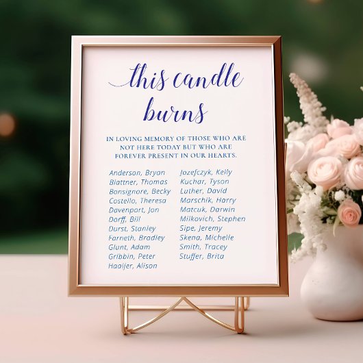 Blauw Dit kaarsblauw brandt klasse Reunion Memoria Poster