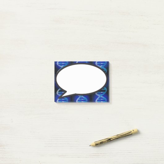 Blauw DNA-spraakballon Medische Wetenschap Post-it® Notes (Op bureau)