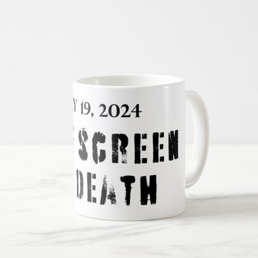 Blauw dodenscherm koffiemok (Voorkant rechts)