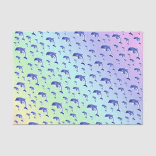 blauw, dolfijn, vis, natuur, aquatisch, design; tissuepapier