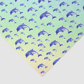 blauw, dolfijn, vis, natuur, aquatisch, design; tissuepapier (Detail)