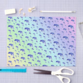 blauw, dolfijn, vis, natuur, aquatisch, design; tissuepapier (Craft)