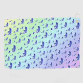 blauw,dolfijn, vis, natuur, water-, ontwerp, golfhanddoek (Horizontaal)