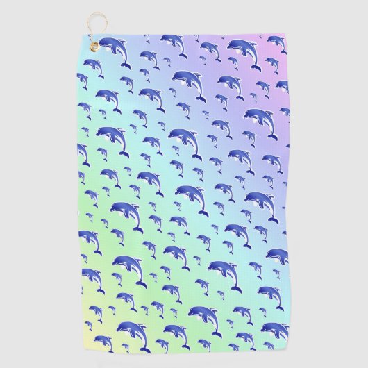 blauw,dolfijn, vis, natuur, water-, ontwerp, golfhanddoek (Voorkant)