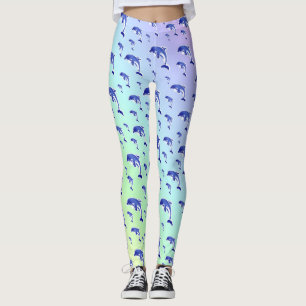 blauw,dolfijn, vis, natuur, water-, ontwerp, schoo leggings