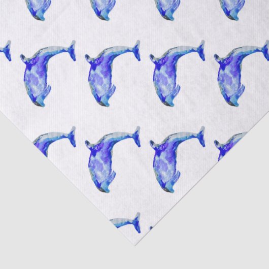 Blauw dolfijnenpapier tissuepapier (Detail)