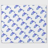 Blauw Dolphin Wrapping Paper Cadeaupapier (Vlak)
