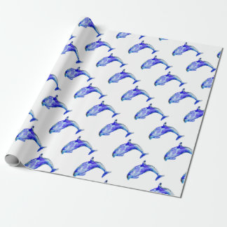 Blauw Dolphin Wrapping Paper Cadeaupapier