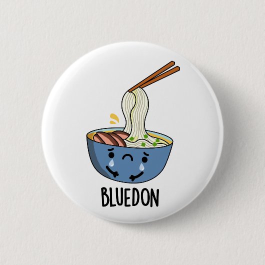Blauw-don Grappige Udon Grappen Ronde Button 5,7 Cm (Voorkant)