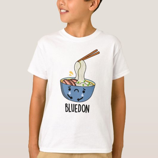 Blauw-don Grappige Udon Grappen  T-shirt (Voorkant)