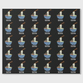 Blauw-don Grappige Udon Grappenmaker Donkere BG Cadeaupapier (Vlak)