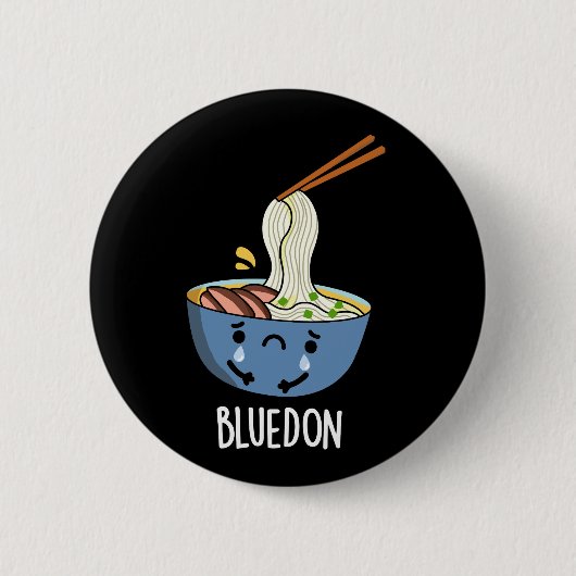 Blauw-don Grappige Udon Grappenmaker Donkere BG Ronde Button 5,7 Cm (Voorkant)