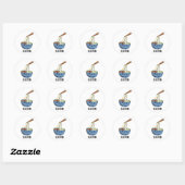 Blauw-don Grappige Udon Grappenmaker Ronde Sticker (Vel)