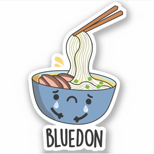 Blauw-don Grappige Udon Grappenmaker Sticker (Voorkant)