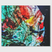 Blauw donker abstract inpakpapier, Abstract feest Cadeaupapier (Vlak)