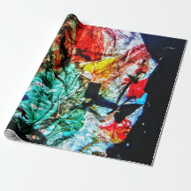 Blauw donker abstract inpakpapier, Abstract feest