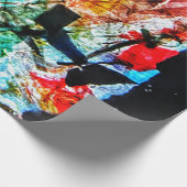 Blauw donker abstract inpakpapier, Abstract feest Cadeaupapier (Hoek)