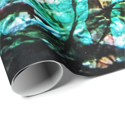 Blauw donker abstract inpakpapier, Abstract feest Cadeaupapier (Rol Hoek)