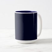 Blauw Donker Elegant en Eenvoudig Tweekleurige Koffiemok (Voorkant rechts)