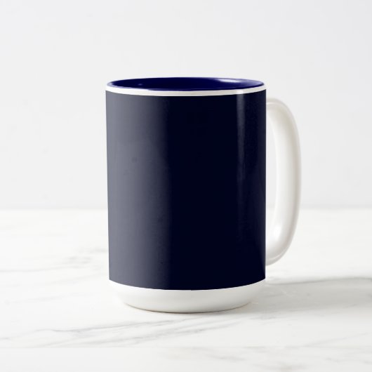 Blauw Donker Elegant en Eenvoudig Tweekleurige Koffiemok (Voorkant rechts)