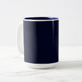 Blauw Donker Elegant en Eenvoudig Tweekleurige Koffiemok (Voorkant links)